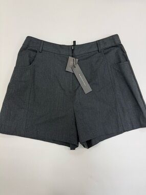 BCBGMAXAZRIA  2VX1P0 Color Black Cotton Relaxed Front Pocket Belt Loop Short NWT